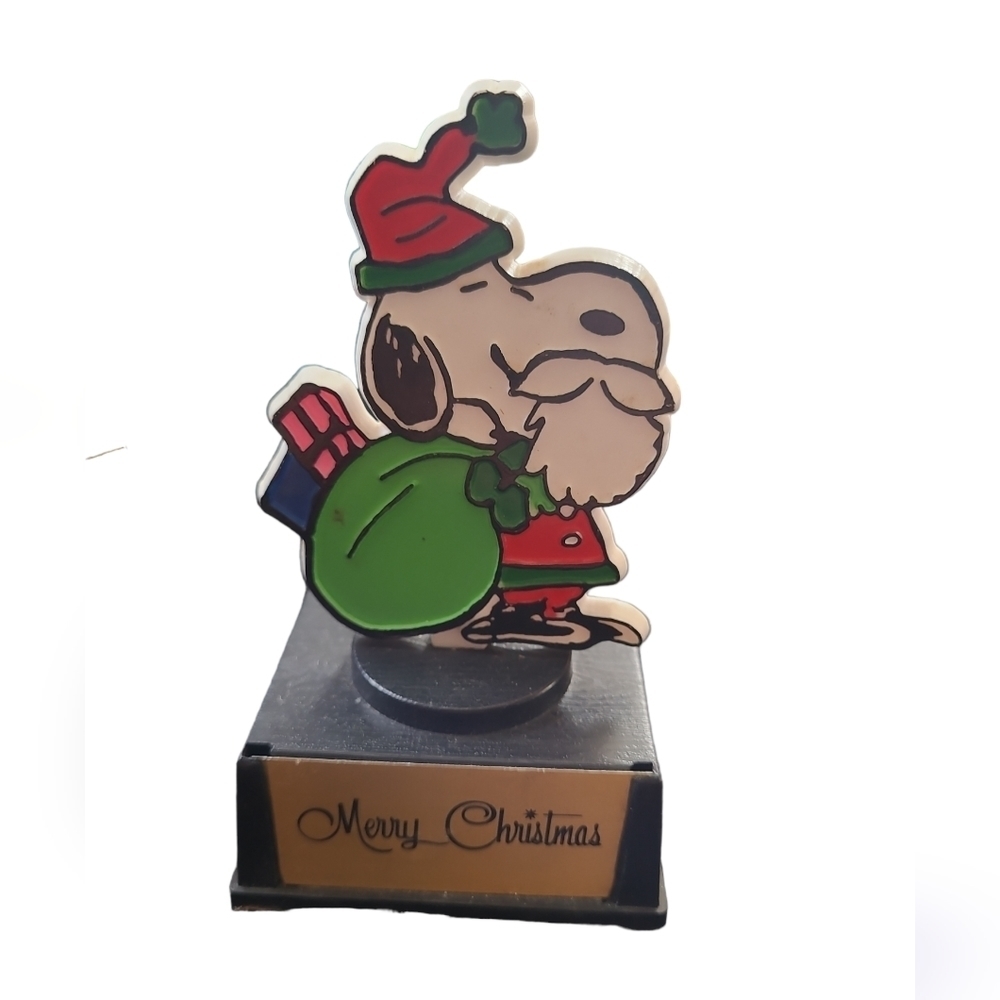 AVIVA Vintage Snoopy Peanuts Trophy Figure Santa Merry Christmas UFS